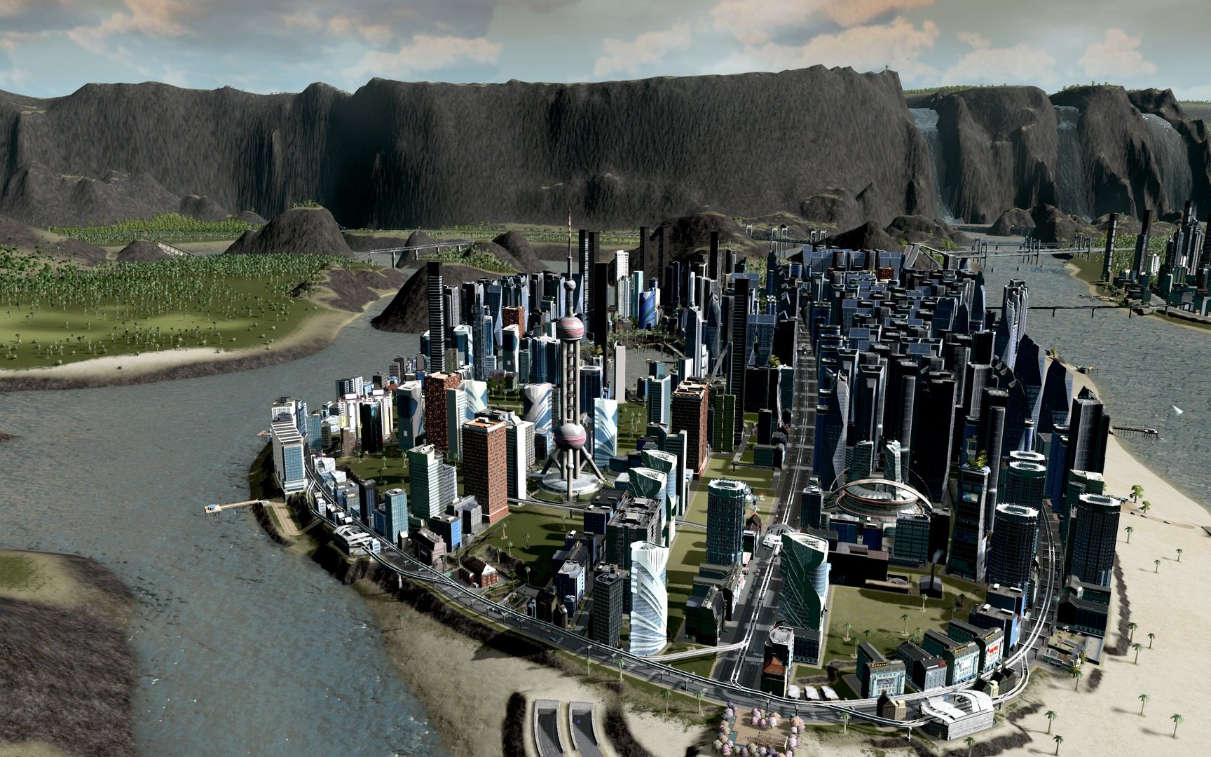 citiesskylines都市天际线群岛城市26岛上的东方明珠