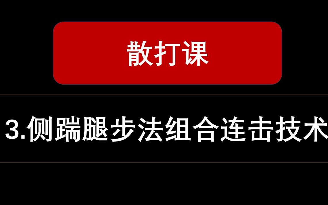 [图]【散打】3.侧踹腿和步法组合连击技术