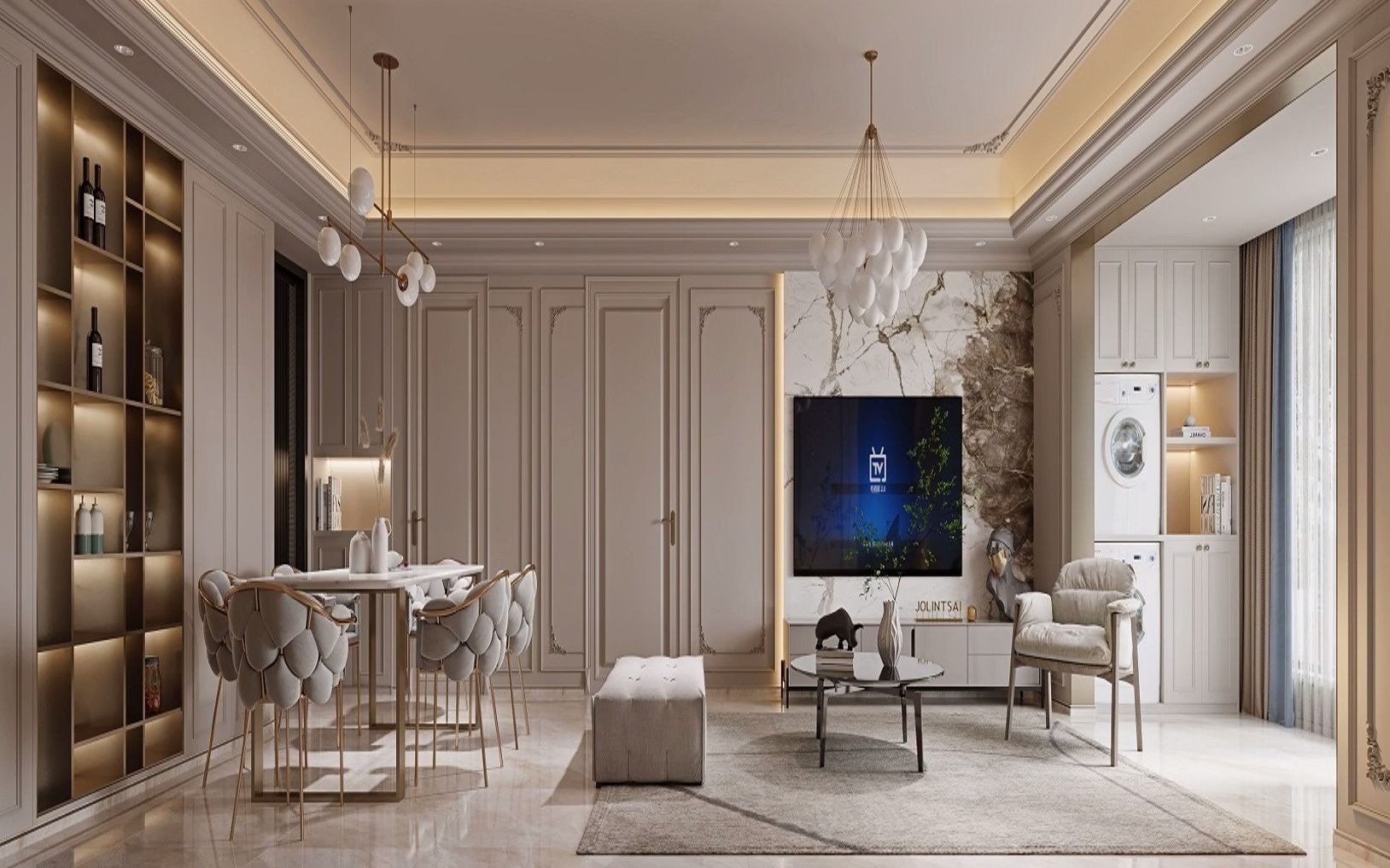 轻奢软装实景 #平层案例 新作.欧式轻奢 #知末网