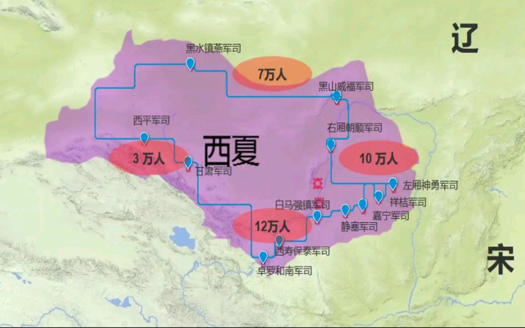 [图]西夏军事力量分布以及兵种，兵役制度简介。仍帅说历史