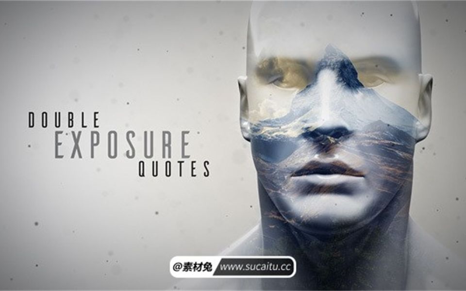 人物形体遮罩动画AE模版 Double Exposure Quotes哔哩哔哩bilibili