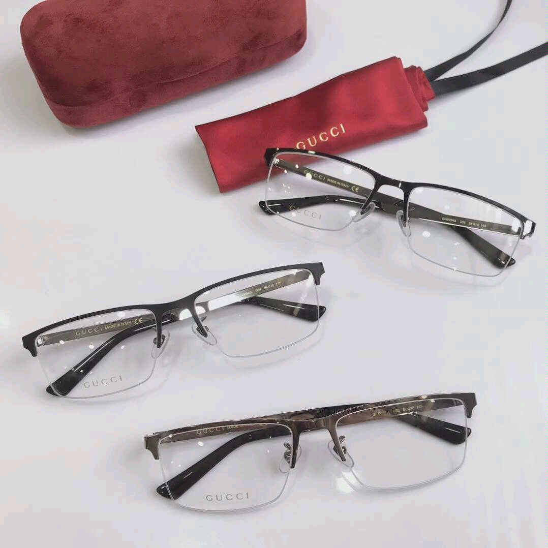 古驰gucci男士眼镜架半框商务时尚眼镜可配近视镜片宝岛gg0694o