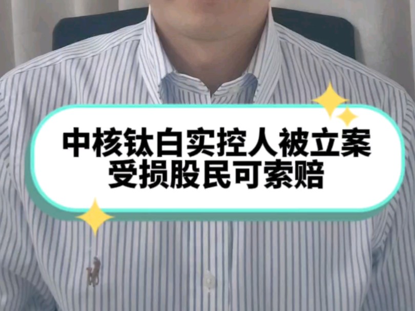 中核钛白实控人被立案 受损股民或可索赔哔哩哔哩bilibili