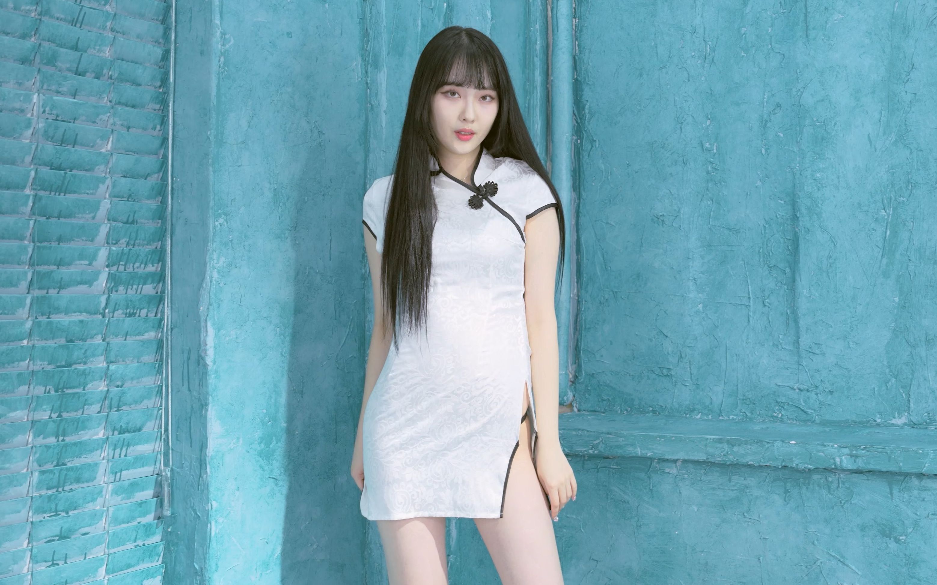 [4k] 玄雅 -修裁的白色短装旗袍 230427