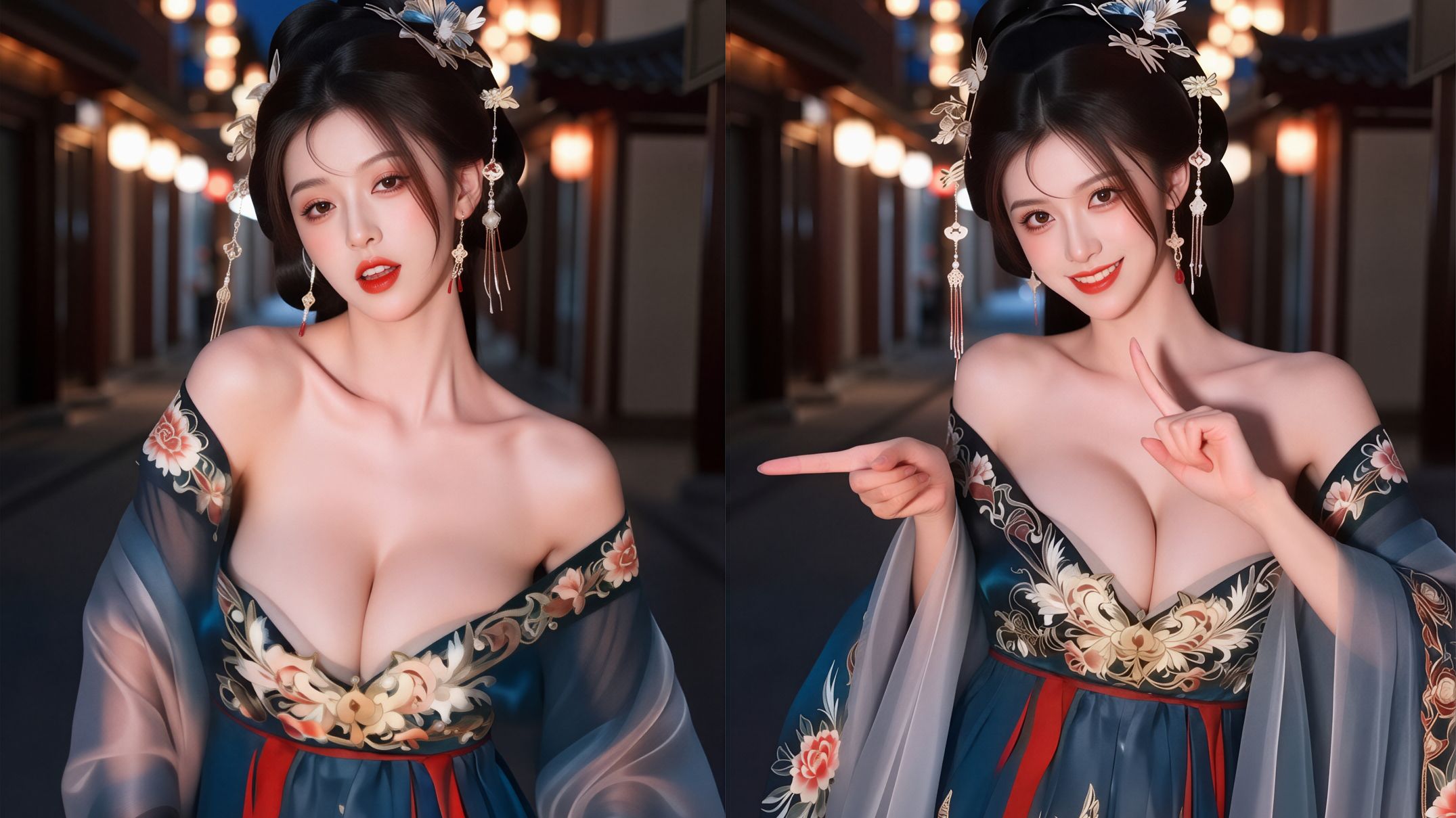 【AI跳舞】真的很晃~ 古风美女舞蹈 夹心摇