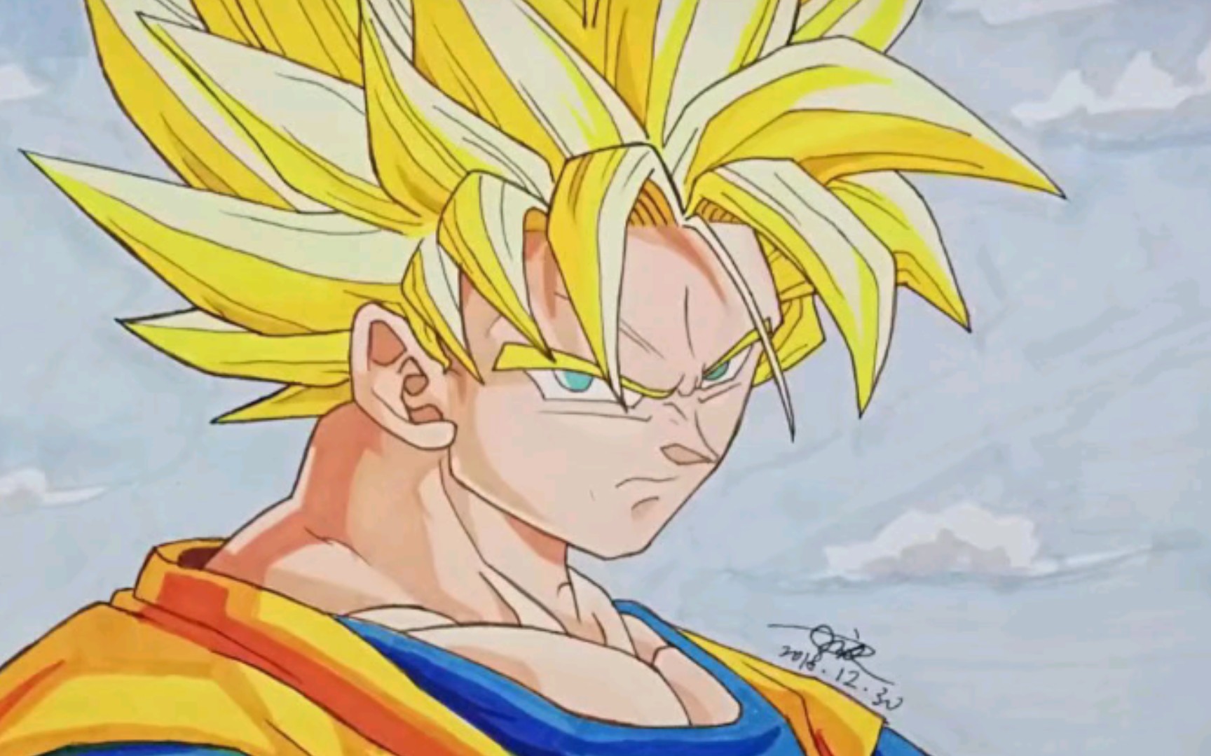 【绘画过程】七龙珠孙悟空马克笔教程