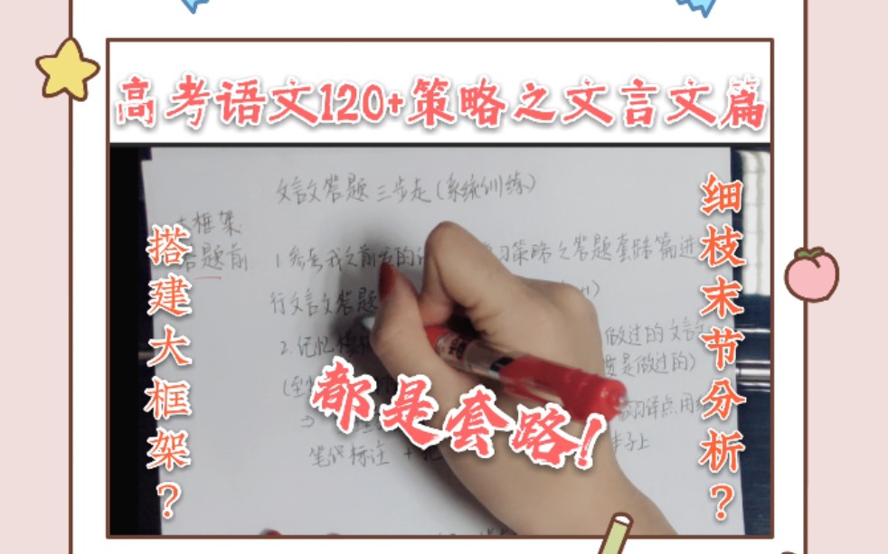 [图]高考语文120+策略之文言文篇|答题三步走系统训练|搭建大框架|细枝末节分析|干货总结|运用做英语阅读理解的思维