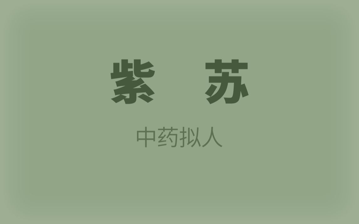 [中药拟人]紫苏哔哩哔哩bilibili