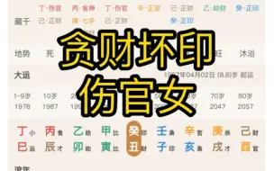 Download Video: 贪财坏印，又伤官带刑，婚姻难搞哦