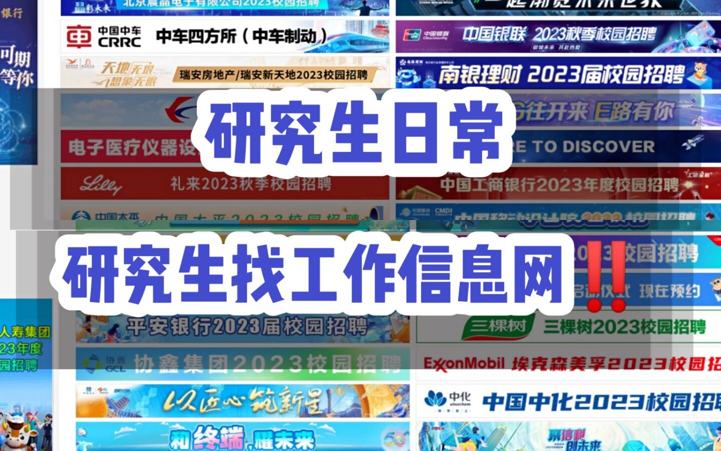 研究生日常 | 研究生找工作信息网 / 应届生找工作 / 公务员上岸 / 考编哔哩哔哩bilibili