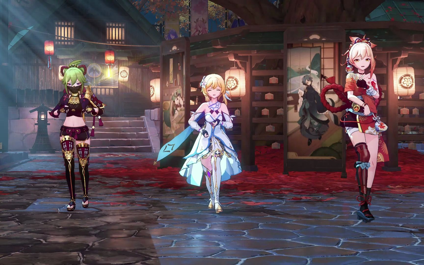 steam搬运mmd动态桌面--萤妹肖宫和久岐忍跳舞原神mmd lumine & yoi