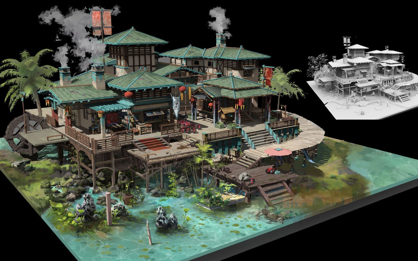 将场景原画变成3d模型系列1_哔哩哔哩_bilibili