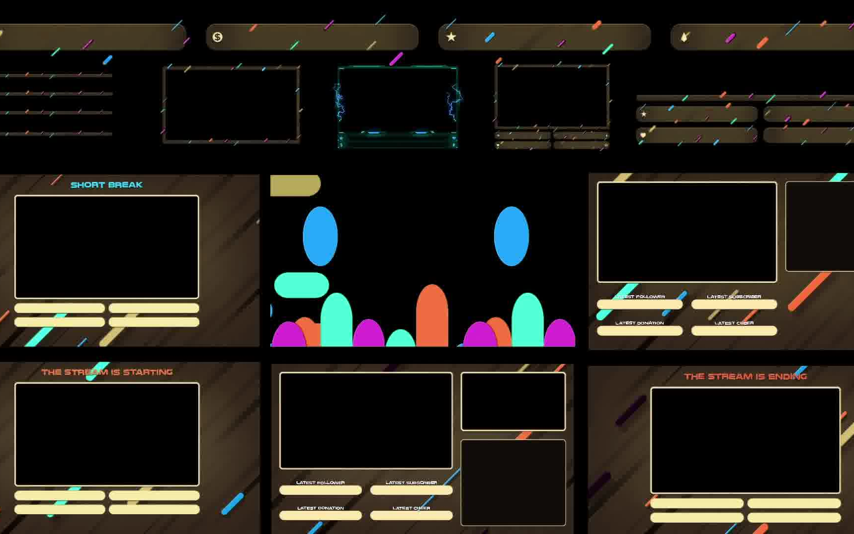 obs studio主播twitch直播动态模板转场游戏模板高端套餐背景定制#61