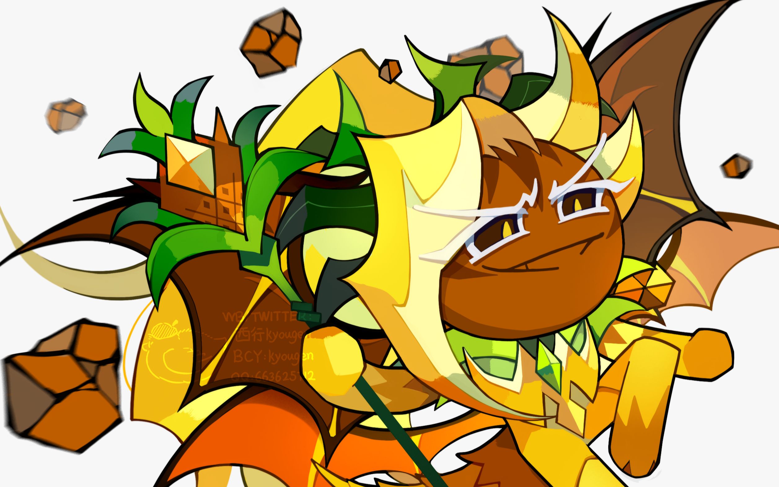 跑跑姜饼人稿-凤梨龙族饼干