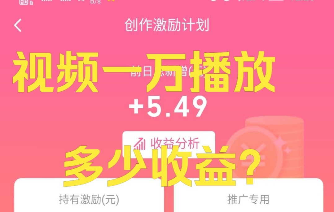 单个视频一万播放量时,多少收益?哔哩哔哩bilibili