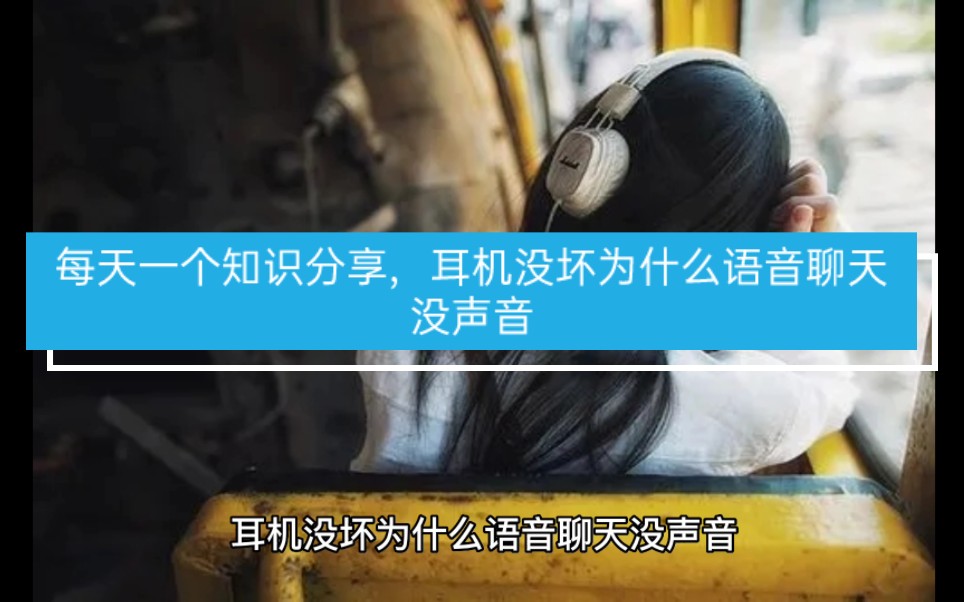 每天一个知识分享,耳机没坏为什么语音聊天没声音哔哩哔哩bilibili