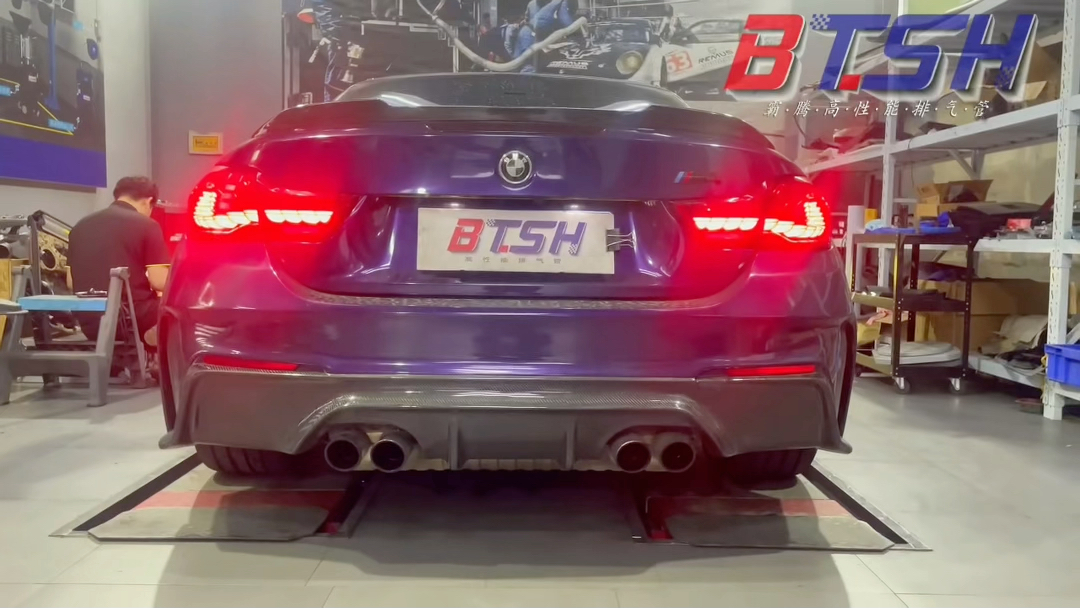 btsh宝马m4排气管改装m4改装直通头段m4排气管改装宝马m4声浪