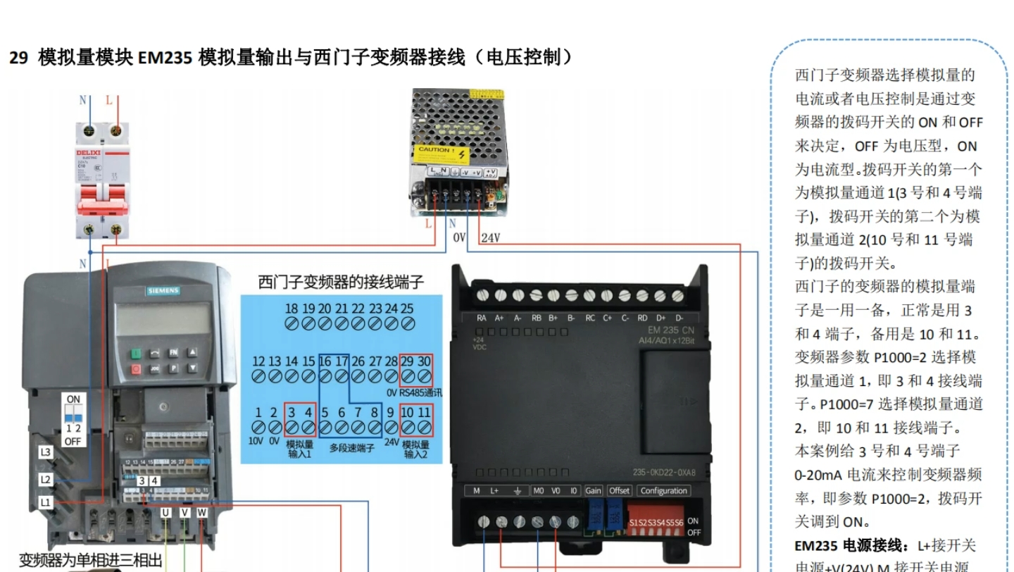 11.模拟量模块输入与西门子变频器接线哔哩哔哩bilibili