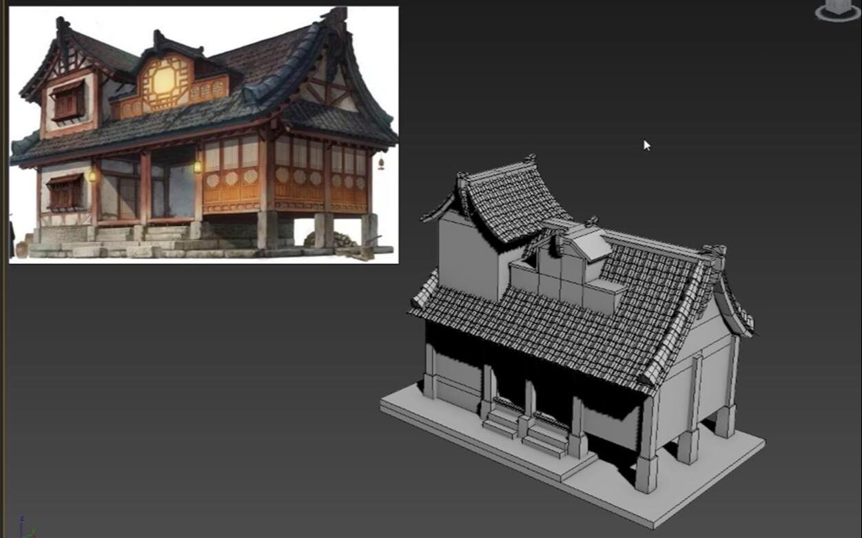 【3dmax場景建模】古風老房子模型製作,一磚一瓦很好看