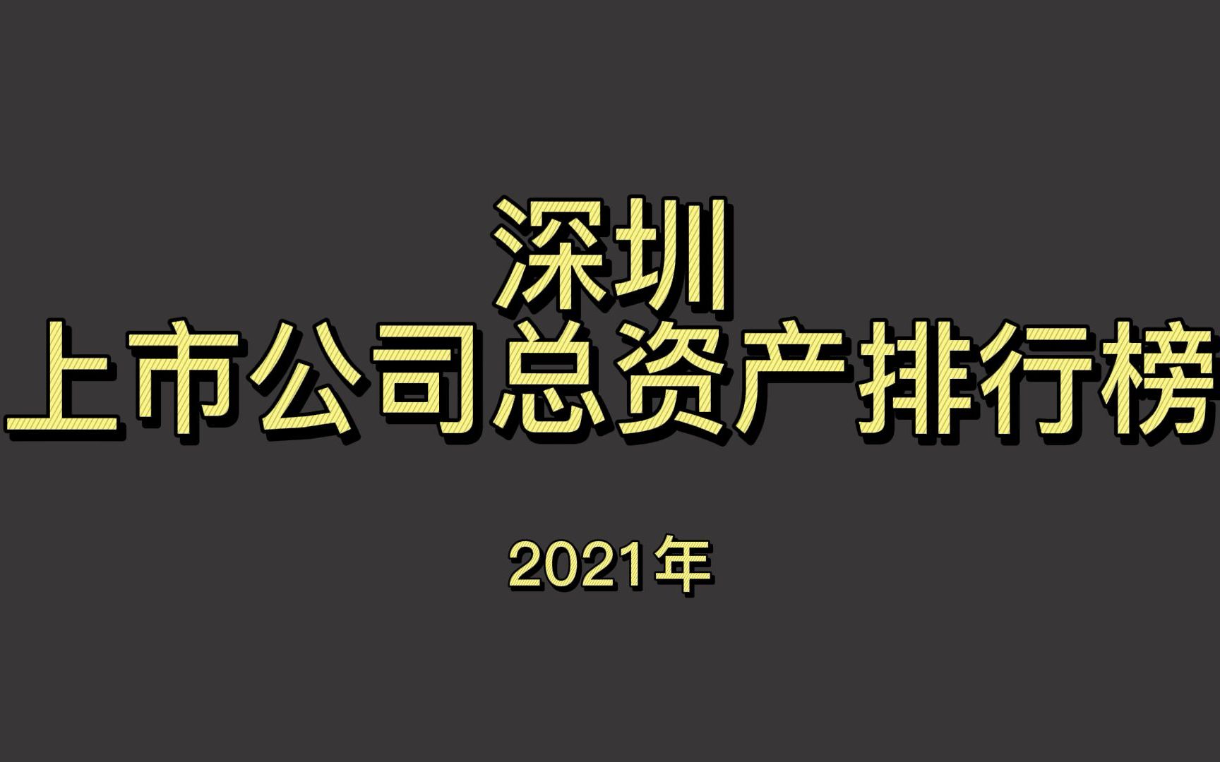 深圳上市公司2021年总资产排行榜哔哩哔哩bilibili