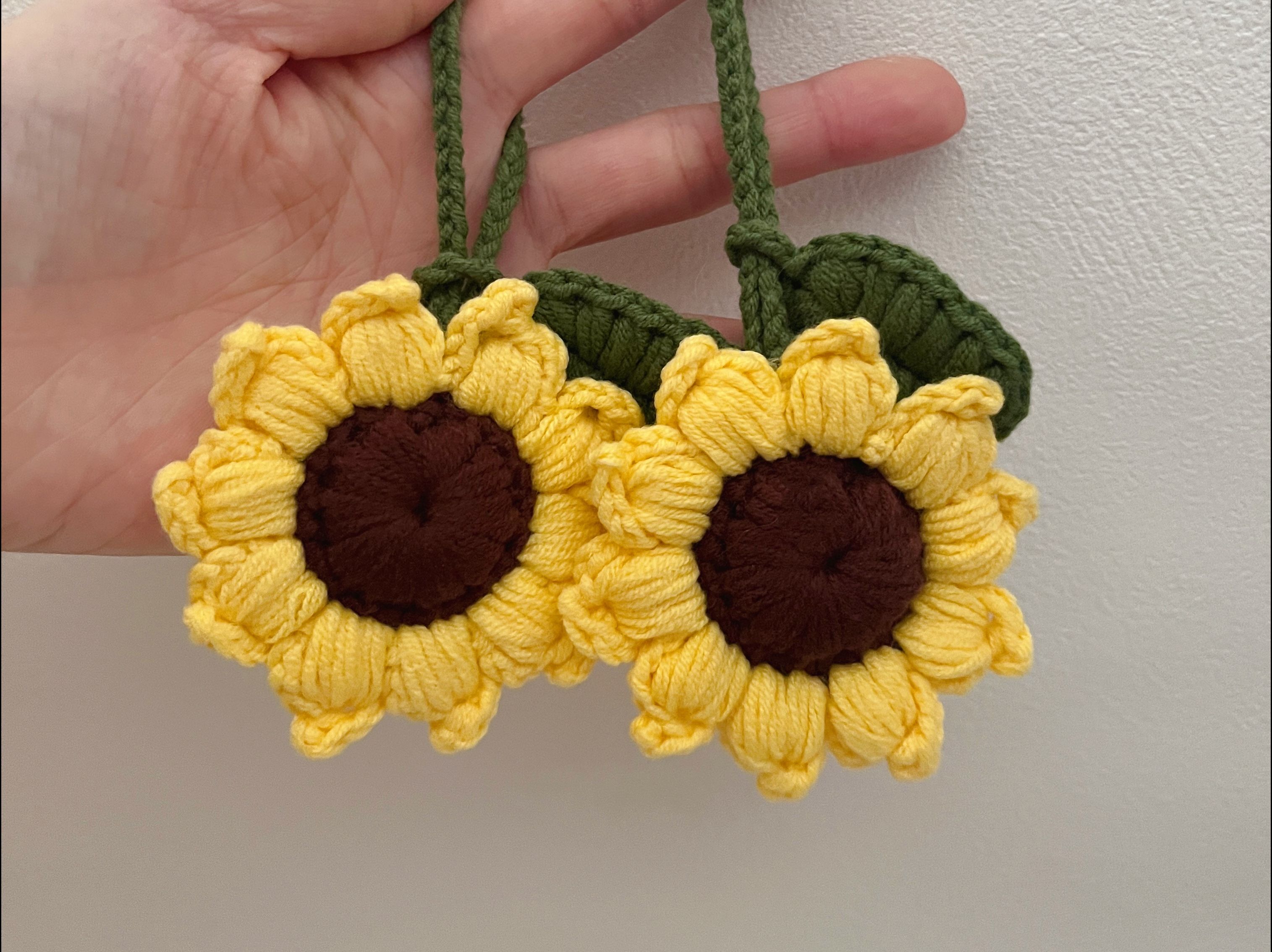 【tao桃手工】钩针毛线编织双面向日葵挂件-tao桃手工-tao桃手工-哔哩