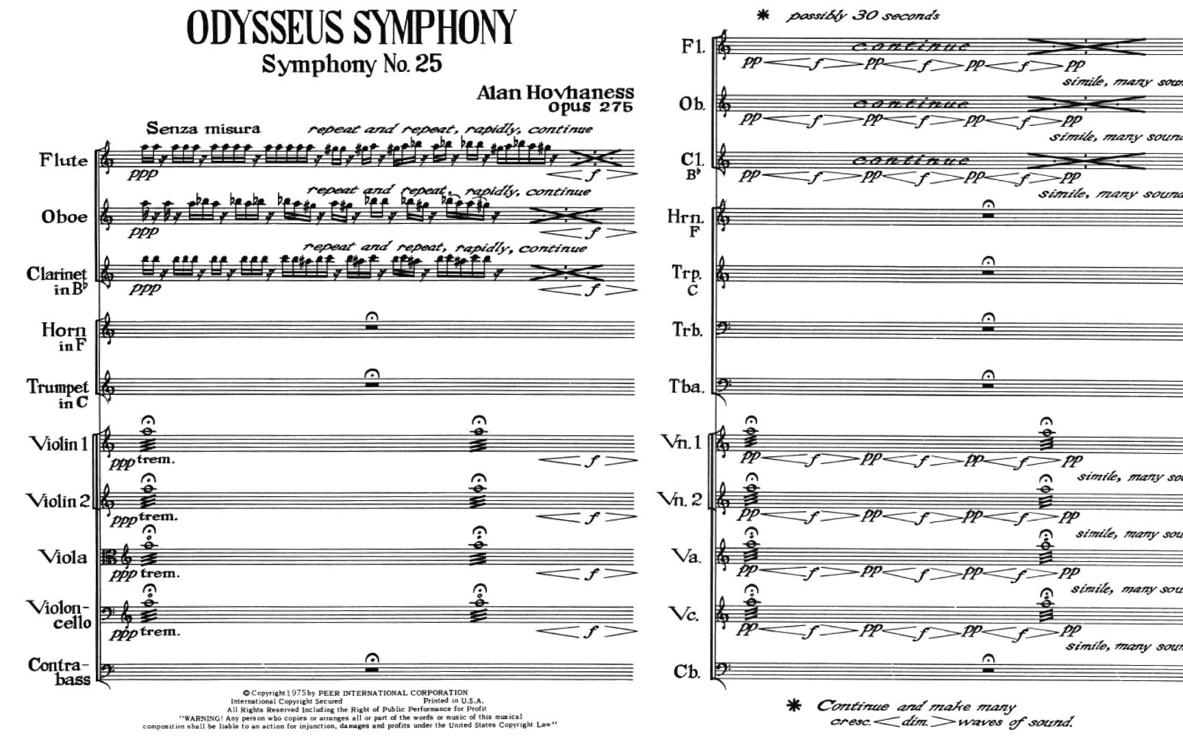 [图]［曲谱同步］［交响乐］Symphony No.25 "Odysseus" 第二十五交响曲 '奥德修斯" By Alan Hovhaness 霍夫哈奈斯