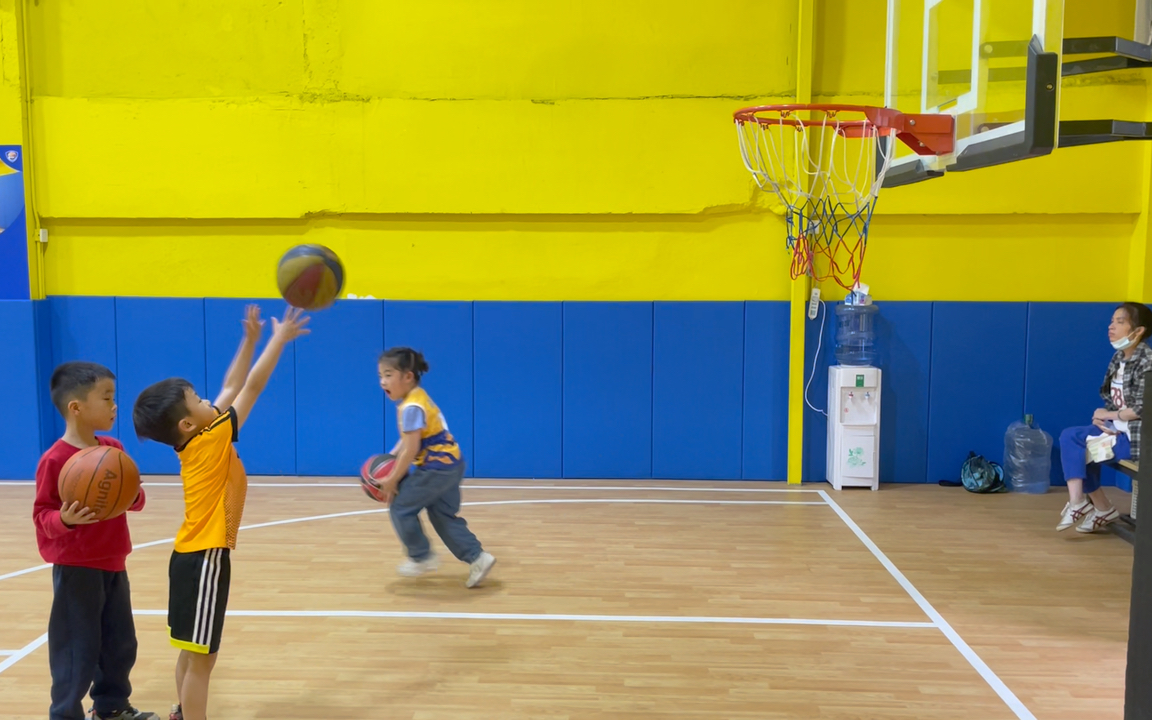 5岁半遇见篮球#穿针!耶!