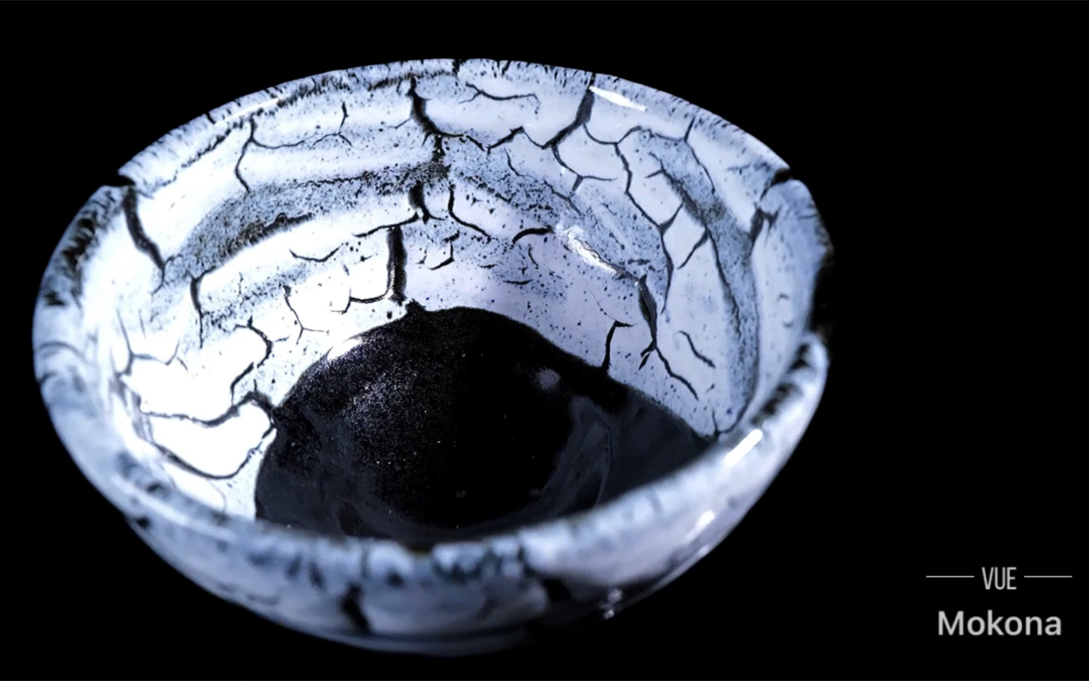 日本天目盏 【清水卯一】 铁燿白彩