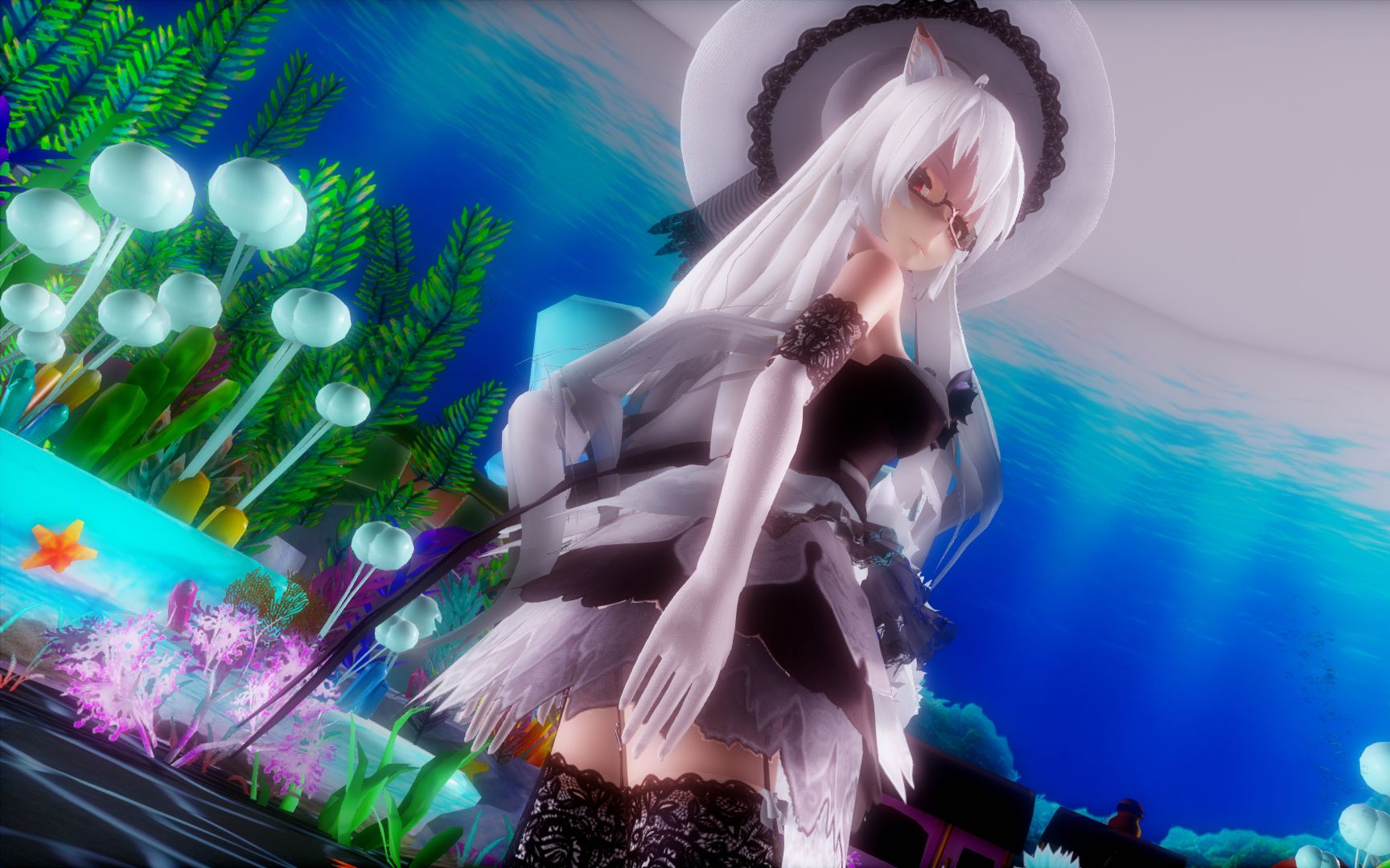 【弱音mmd/全面屏1080p60】弱音:我头上带着帽子,帽子下面还有双猫耳.