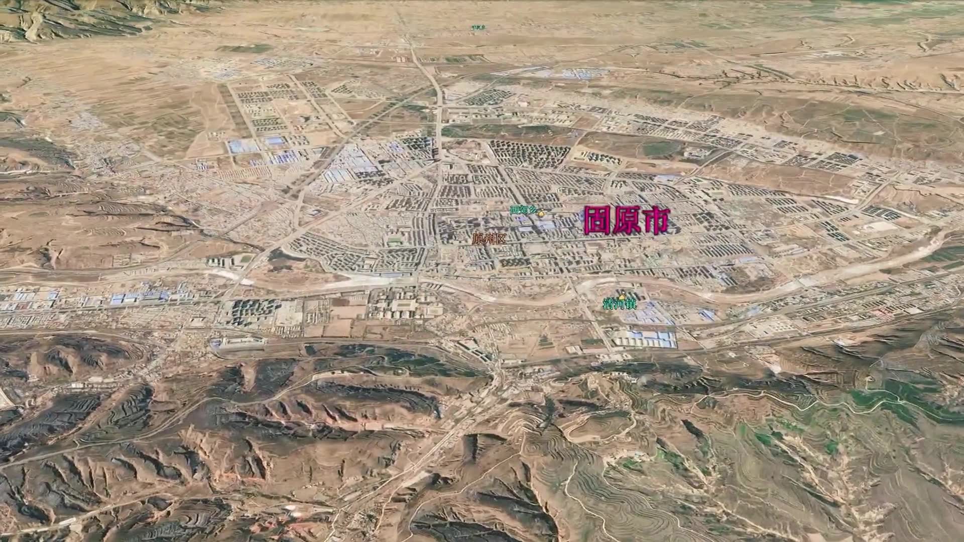 三维地图:宁夏各城市,城市建成区面积排行榜