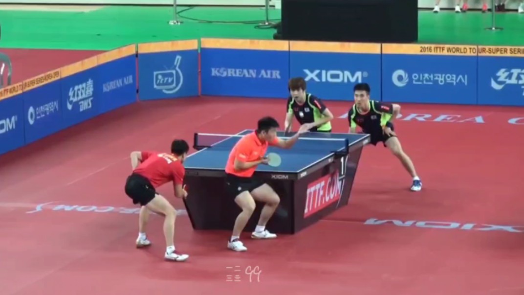 【观众视角】郑荣植 李尚洙vs马龙 樊振东 2016年韩国公开赛 男双半