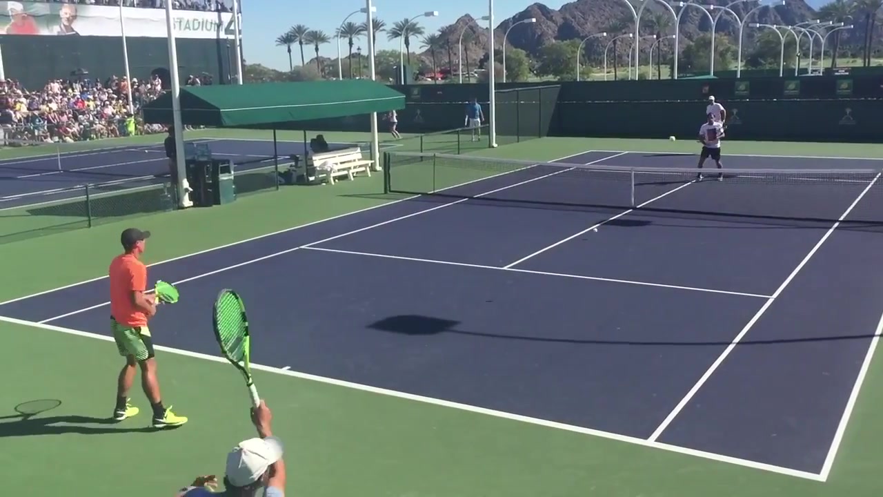 费德勒 埃斯科比多 训练视频 Roger Federer & Ernesto Escobedo  Indian Wells ATP Masters 2017哔哩哔哩bilibili