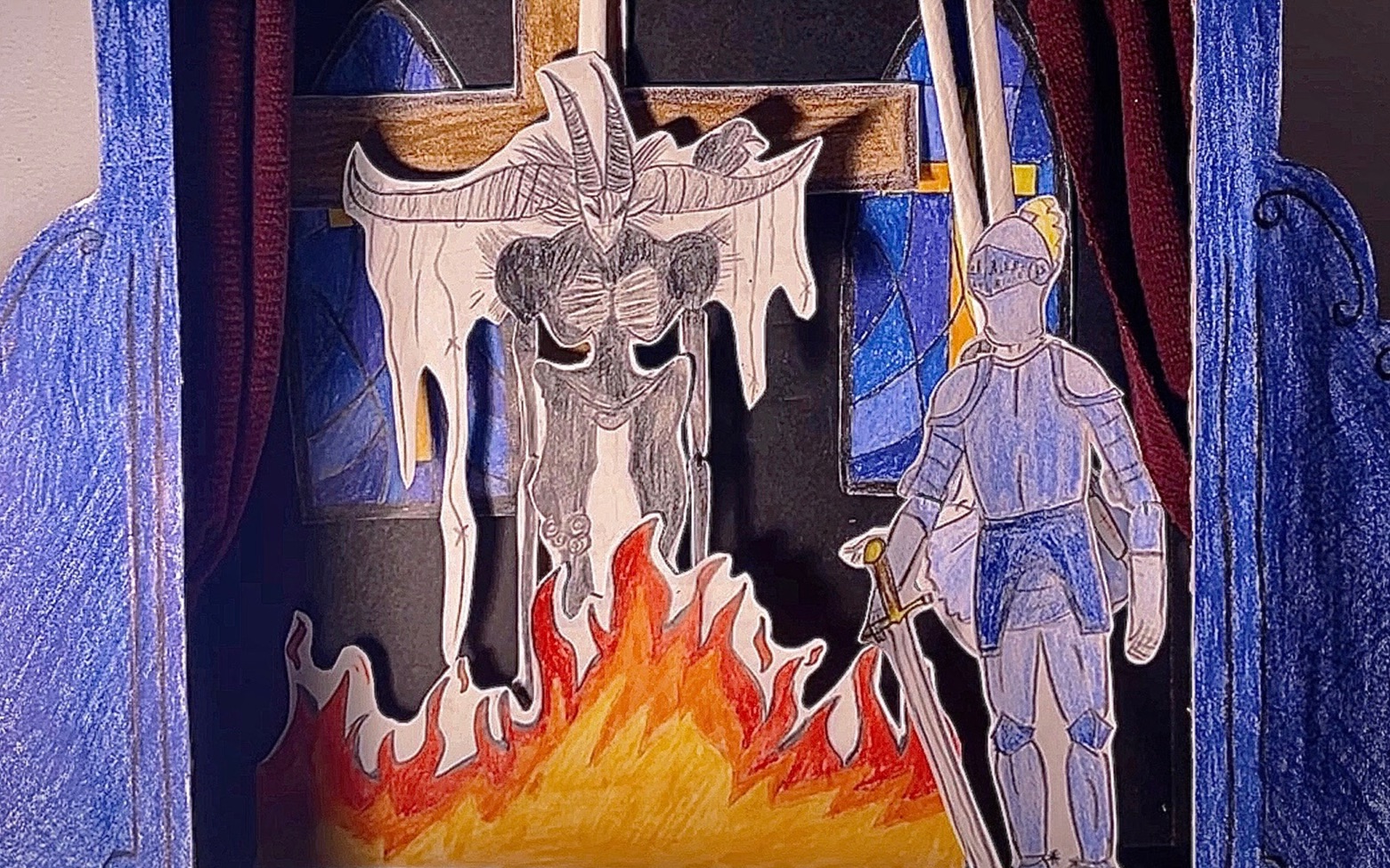 原创小剧场黑色童话故事的纸偶戏itwasrainingoutside