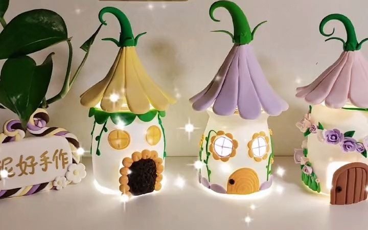 中秋节手工制作,超轻粘土小夜灯