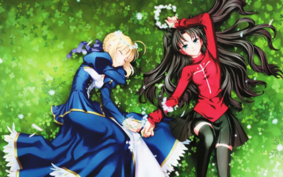 剧场版原画集 远坂凛&saber cut