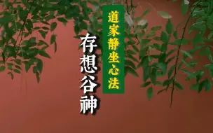 道家静坐心法：《存想谷神法》，透彻精彩，值得一看！