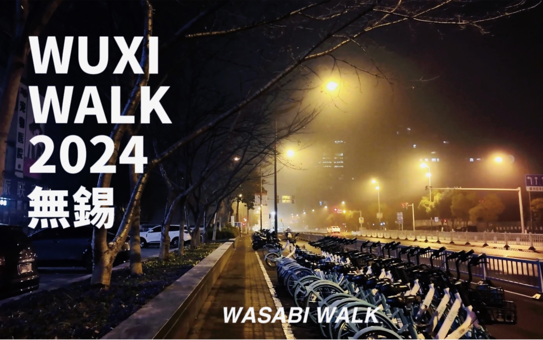 Wuxi Walk 2024|雾里深夜散步无锡清扬路 | 无声散步 环境音 [4K]哔哩哔哩bilibili