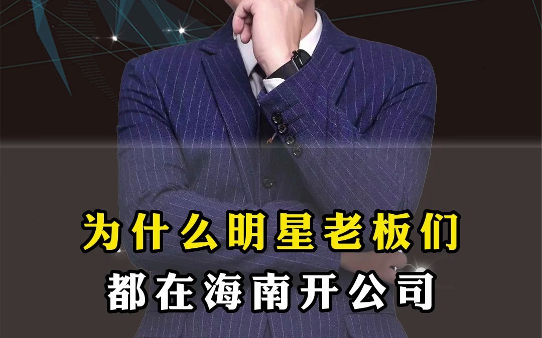 为什么明星老板们都在海南开公司哔哩哔哩bilibili