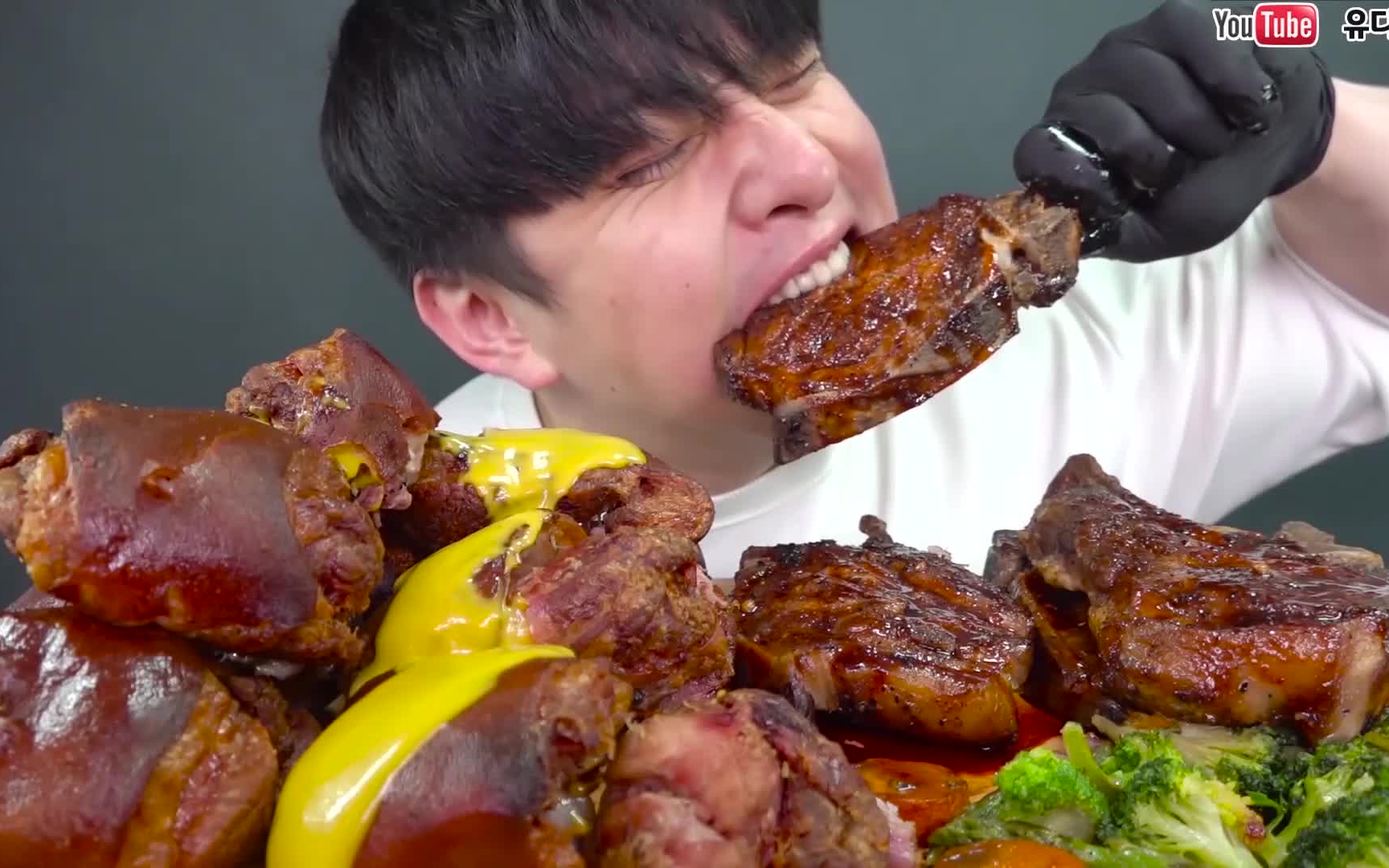 {倒放 倍速}《深渊巨口》【udt小哥】牛排 猪肘 大口吃真满足 韩国大