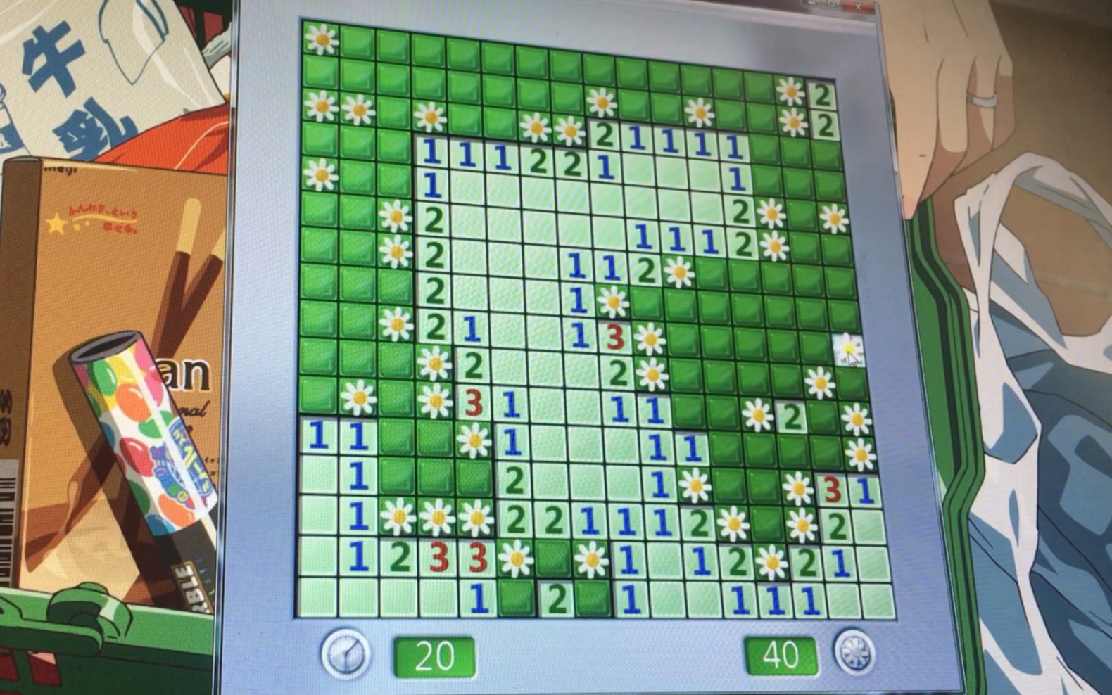 活动  windows扫雷|方法|更改外观|选择游戏样式-花园