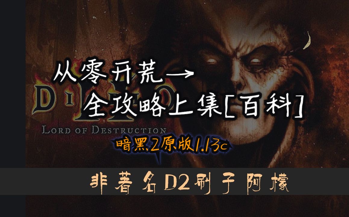 【暗黑2 阿檬】从零开荒→全攻略上集[百科]持续更新[原版1.13C]哔哩哔哩bilibili暗黑破坏神