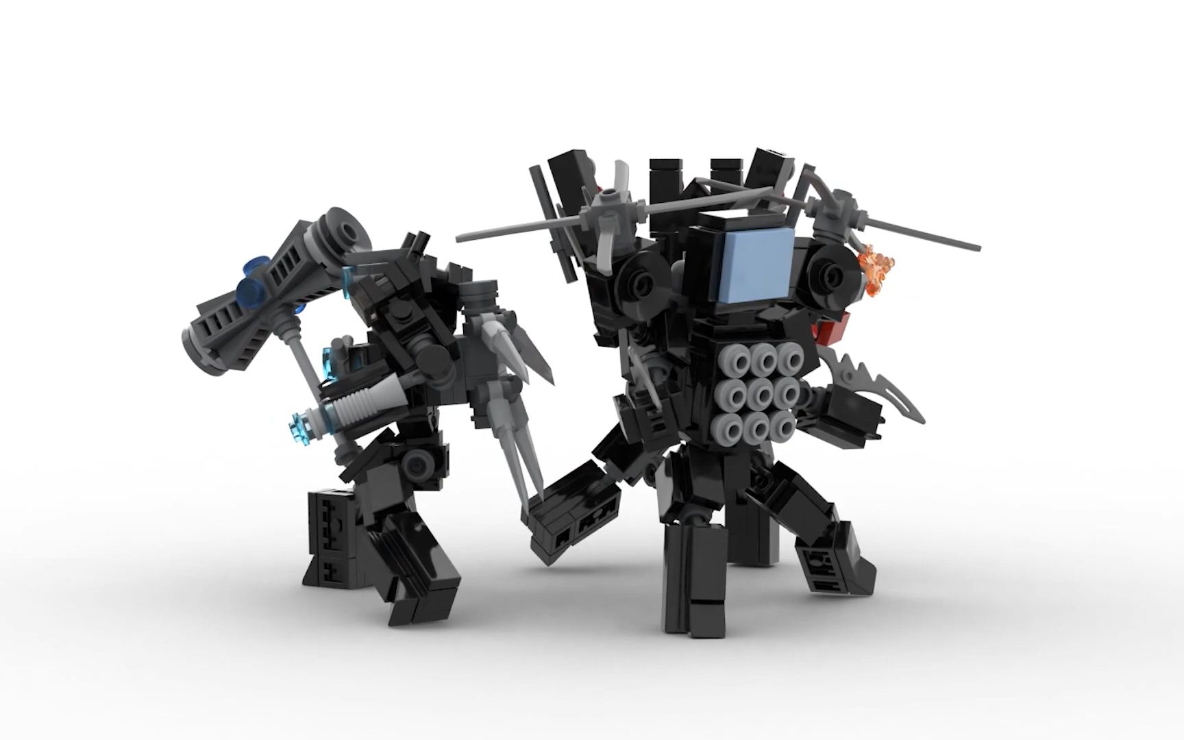 【乐高moc】泰坦电视人-拼搭教程 马桶人vs监控人-by brickfolk