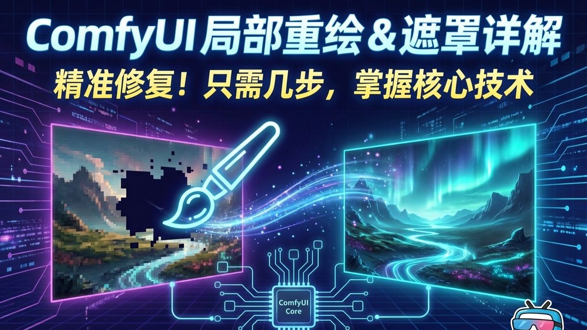局部重绘及遮罩详解，指哪打哪不是梦——ComfyUI喂饭级教程第六期（ComfyUI-N8N全系列免费教程）