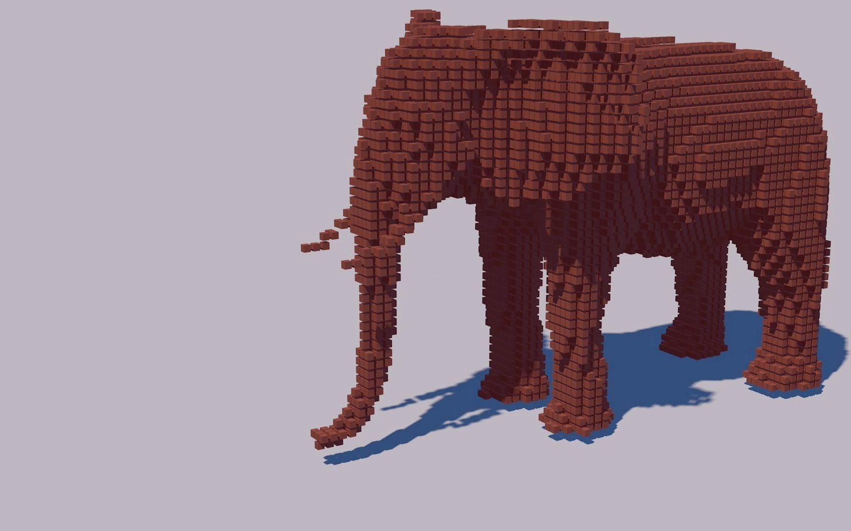 c4d像素化模型学习制作体积大象可爱的像素化模型制作教程