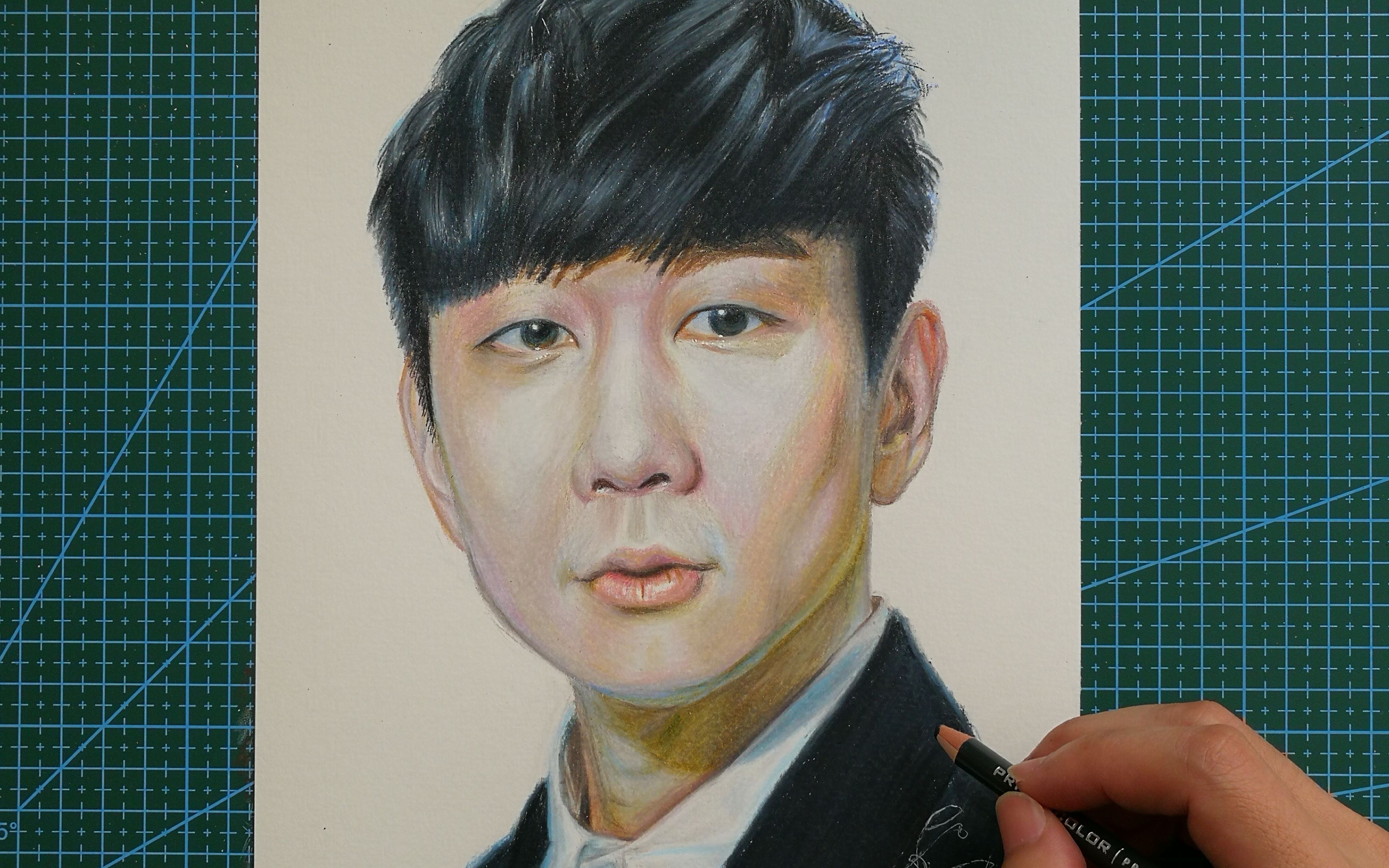 【彩铅手绘】林俊杰 stay with you,武汉加油,中国加油!