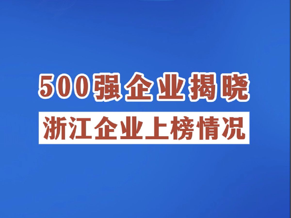 2024中国企业500强、中国服务业企业500强榜单出炉,这些浙江企业入围!哔哩哔哩bilibili