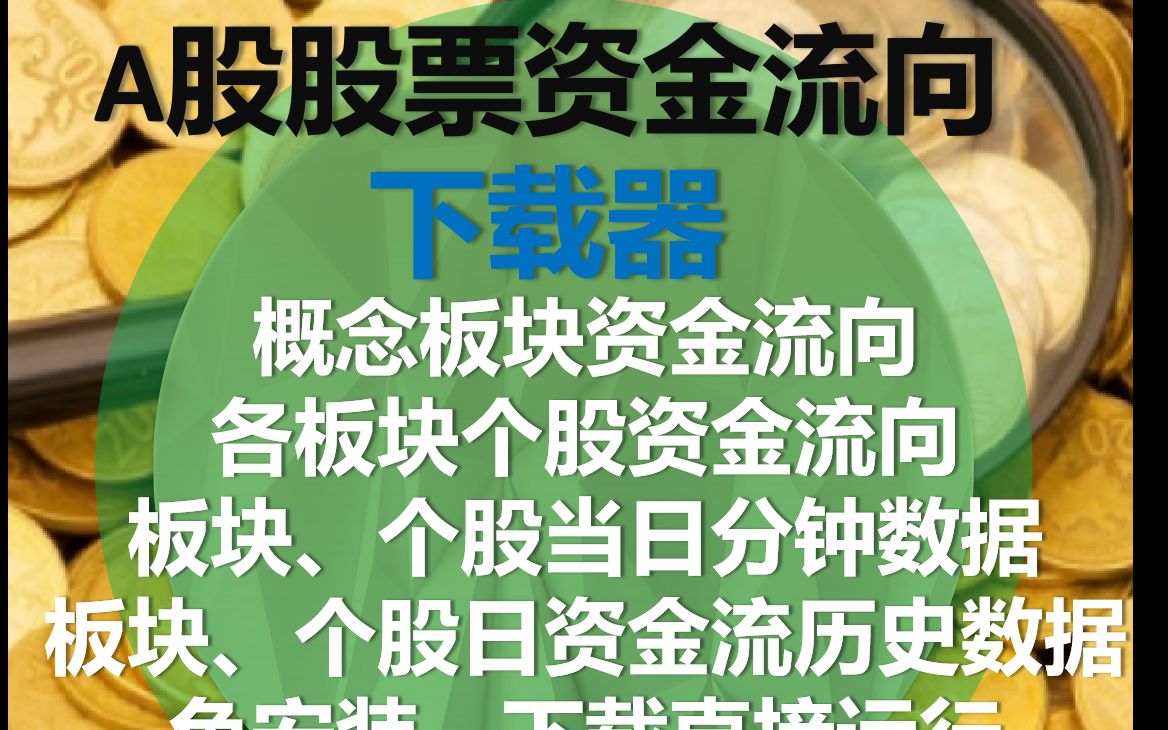 股票资金流向下载器详细介绍(板块及个股分时逐日资金流向数据主力罗盘等)哔哩哔哩bilibili