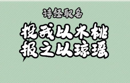 盘点《诗经》里那些惊艳众人的女孩名字哔哩哔哩bilibili