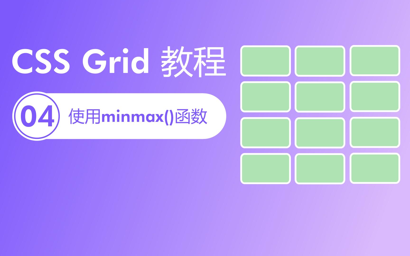 CSS Grid教程(入门和精讲)第4集  网格轨道中使用minmax()函数哔哩哔哩bilibili