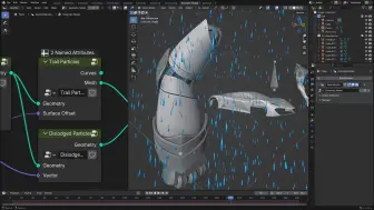 Download Video: Blender 4.3 几何节点雨水水滴碰撞制作细节（中英文字幕）